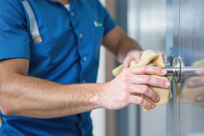 professional cleaning door handle