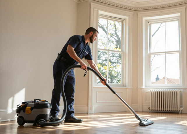 specialist doing post clearance cleaning