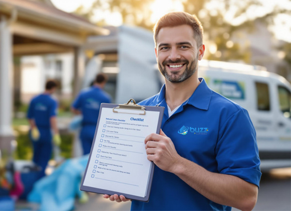 buzz maids cleaning process with checklist