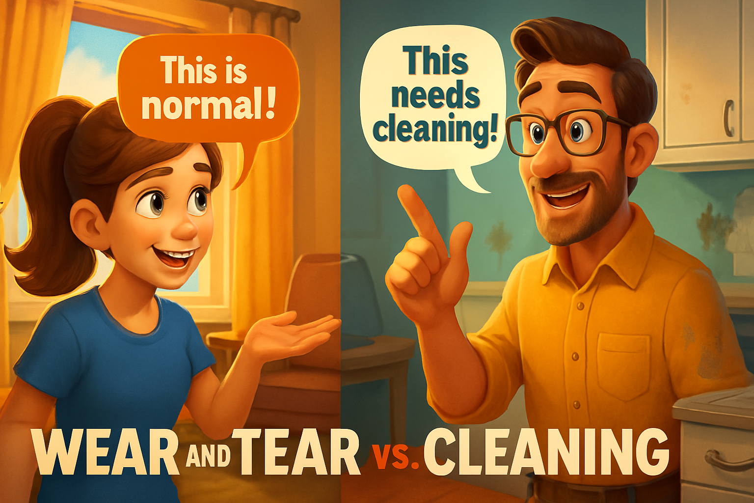 tenant landlord wear tear vs cleaning responsibilities illustration